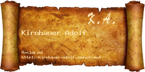 Kirnbauer Adolf névjegykártya